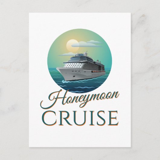 ハネムーンクルーズ新婚たった今結婚しましたカップル ポストカード (正面)