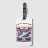 ハネムーンクルーズ2024、たった今結婚しました、バレンタインデー ラゲッジタグ (正面縦)