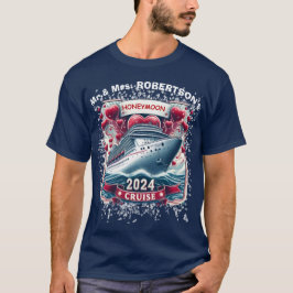 ハネムーンクルーズ2024、たった今結婚しました、バレンタインデー Tシャツ