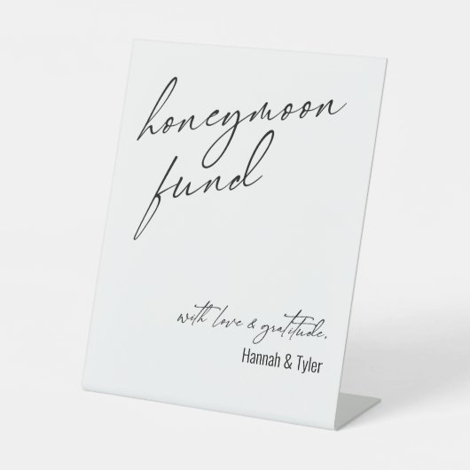 ハネムーンコンテンポラリーファンドQRコードホワイト 台座サイン (正面)