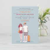 ハネムーンシャワーブルー招待状 招待状 (スタンド正面)