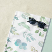 ハネムーンタイムウォーターカラーのリーフビーチタオル ビーチタオル (インサイチュ)