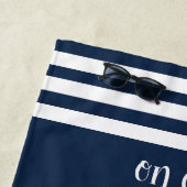 ハネムーンネイビー航海のいかりロープ ビーチタオル (インサイチュ)