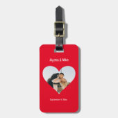 ハネムーンハートパーソナライズされた撮影 ラゲッジタグ (正面縦)