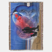 ハネムーンバレンタインのカップル スローブランケット (正面縦)