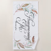 ハネムーンビーチ- Mr.ウォーター色ユーカリ ビーチタオル (正面)