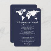 ハネムーンファンドリクエス結婚トの編集可能な色 エンクロージャーカード (正面/裏面)