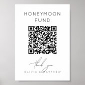 ハネムーンファンド+QRコード|結婚祝い ポスター (正面)