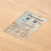 ハネムーンファンド Venmo PayPal 寄付 QR カップル アクリル招待状 (レイダウン)