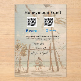 ハネムーンファンド Venmo PayPal 寄付 QR カップル アクリル招待状