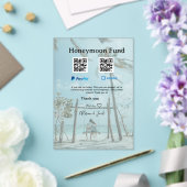 ハネムーンファンド Venmo PayPal 寄付 QR カップル アクリル招待状 (インサイチュ (ウェディング))