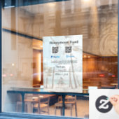 ハネムーンファンド Venmo PayPal 寄付 QR カップル ウィンドウサイン (カフェ窓)