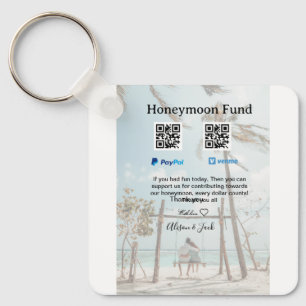 ハネムーンファンド Venmo PayPal 寄付 QR カップル キーホルダー