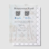 ハネムーンファンド Venmo PayPal 寄付 QR カップル ベラム紙招待状 (オフセット (招待状))