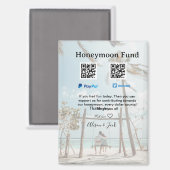 ハネムーンファンド Venmo PayPal 寄付 QR ペア マグネット (正面/裏面)