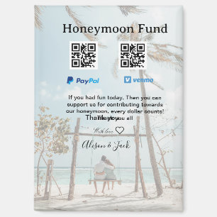 ハネムーンファンド Venmo PayPal 寄付 QR ペア マグネット