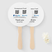 ハネムーンファンドPayPal Venmo QRコード感謝していユーザ ハンドファン (正面&裏面)