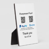 ハネムーンファンドPayPal Venmo QRコード感謝していユーザ フォトプラーク (側面)