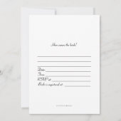 ハネムーンブライダルシャワーと旅行バッグ 招待状 (裏面)