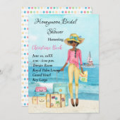 ハネムーンブライダルシャワーの招待 セーブザデート (正面/裏面)