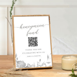 ハネムーンモダンファンドのサインミニマルフローラポスター 招待状