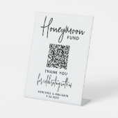 ハネムーンモダンファンド書道QRコー結婚ド 台座サイン (正面)