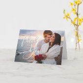 ハネムーンモダン2写真結婚のサンキューカード カード (黄色い花)