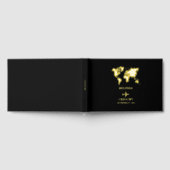 ハネムーン先での挙式 世界パスポート ブラック ゴールド ゲストブック (全面)