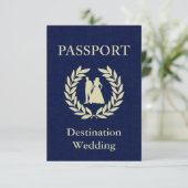 ハネムーン先での結婚式のパスポート 招待状 (スタンド正面)