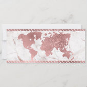 ハネムーン先での結婚式 ゴールドの航空券風招待状 QRコード付 招待状 (裏面)