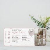 ハネムーン先での結婚式 航空券スタイルの招待状 招待状 (スタンド正面)