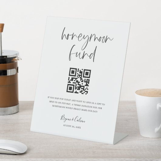 ハネムーン基金サイン現金ギフト寄付スキャンポスター 台座サイン (インサイチュ)
