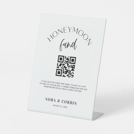 ハネムーン基金サイン結婚式レセプションギフトN100 台座サイン (正面)