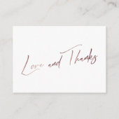 ハネムーン基金モダンバラ金ゴールド手書き エンクロージャーカード (裏面)