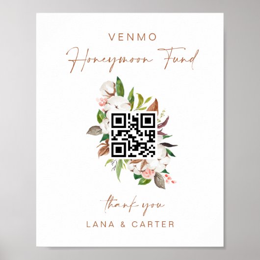 ハネムーン基金結婚のキャッシュギフトテーブルの看板 ポスター (正面)