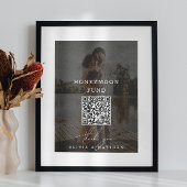 ハネムーン基金。ミニマルQRコード結婚写真 ポスター