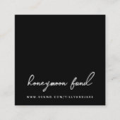 ハネムーン基金 | QRコードの結婚レジストリブラック エンクロージャーカード (正面)