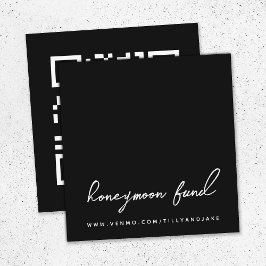 ハネムーン基金 | QRコードの結婚レジストリブラック エンクロージャーカード