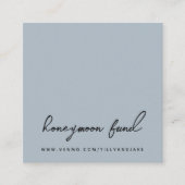 ハネムーン基金 | QRコードモダンの結婚青い灰色 エンクロージャーカード (正面)