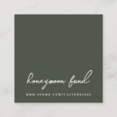 ハネムーン基金 | QRコード結婚のオリーブグリーン エンクロージャーカード (正面)