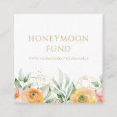 ハネムーン基金QRコードエレガントフローラ結婚 エンクロージャーカード (正面)