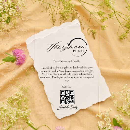 ハネムーン基金Qrコード旅行基金リクエスト アクリル招待状