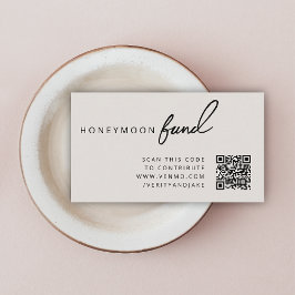 ハネムーン基金QRコード結婚のレジストリニュートラル エンクロージャーカード