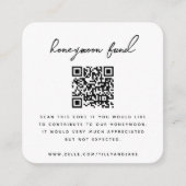 ハネムーン基金QRコード結婚の写真ホワミニマルイト エンクロージャーカード (正面)