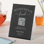 ハネムーン基金QRコード署名ミニマル結婚リスト 台座サイン (インサイチュ)