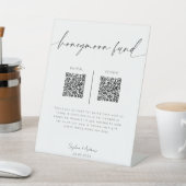 ハネムーン基金QRコード記号 |ミニマル結婚リスト 台座サイン (インサイチュ)