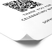 ハネムーン基金QRコード、ミニマル結婚リストのサイン ポスター (角)