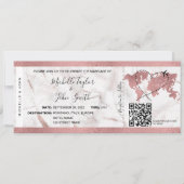 ハネムーン旅行用航空券QRコード 招待状 (正面)