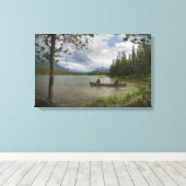 ハネムーン湖でカヌー キャンバスプリント (インサイチュ (ウッドフロア))