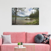 ハネムーン湖でカヌー キャンバスプリント (インサイチュ (リビング))